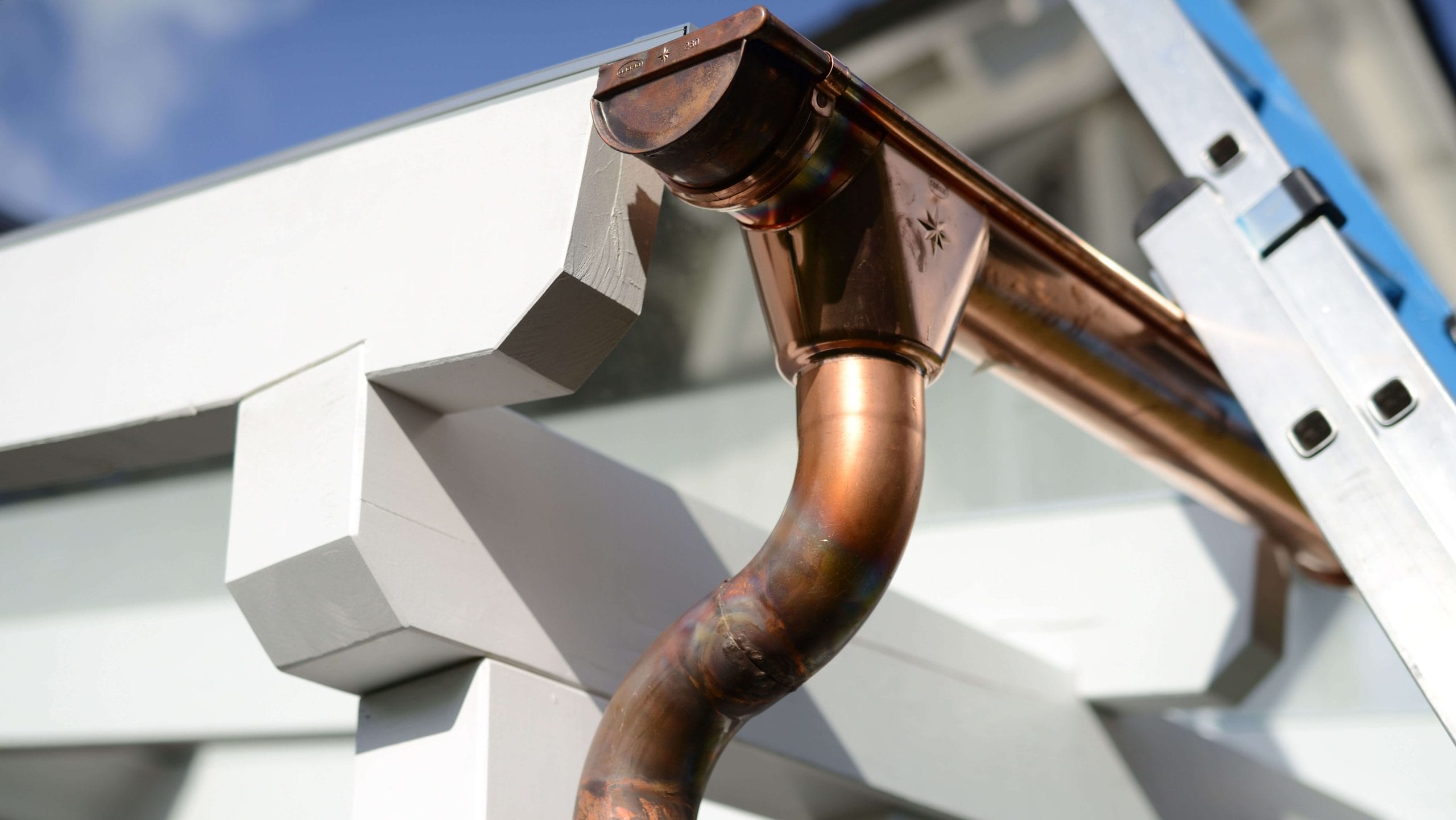 High-end copper gutters with a seamless design for residential properties in Myrtle Beach